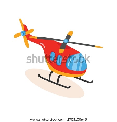 Trendy 2d style icon of flying helicopter