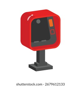 A trendy 2d style icon of newspaper vending machine