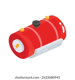 A trendy 2d style icon of power cell