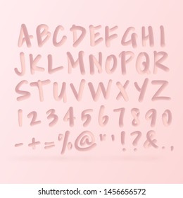 Trendy 3d alphabet set, bold modern font with uppercase letters for titles, vector typography