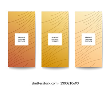 Trendy 3D backdrop with layered material design. Stylized structure with carved lines. Vector template