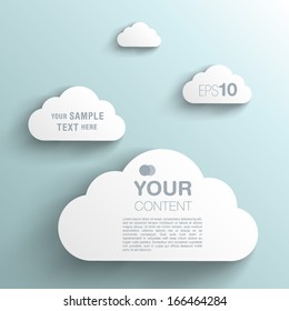 Trendy 3D Background Clouds With Transparent Shadow