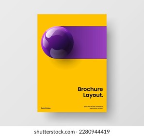 Trendy 3D balls presentation layout. Minimalistic company cover design vector illustration.