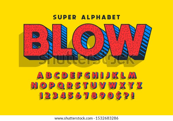 Trendy 3d Comical Design Colorful Alphabet Stock Vector (Royalty Free ...