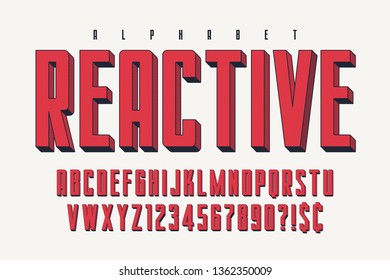 Trendy 3d comical font design, colorful alphabet, typeface. Color swatches control. Not expanded strokes