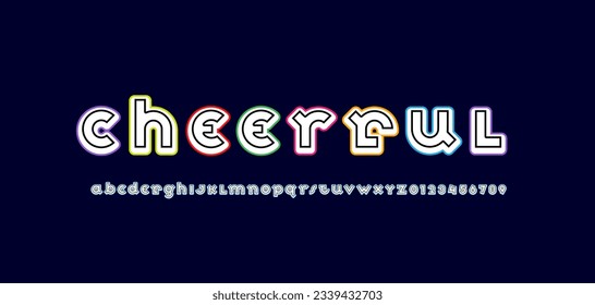 Trendy 3d font, rounded modern alphabet, letters from A to Z and numbers from 0 to 9, vector illustration 10EPS