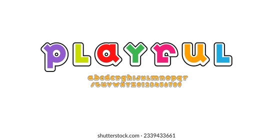 Trendy 3d font, rounded modern alphabet, bold letters from A to Z and numbers from 0 to 9, vector illustration 10EPS