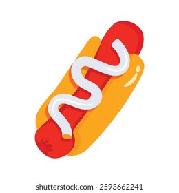 A trendy 3d icon of hot dog sausage