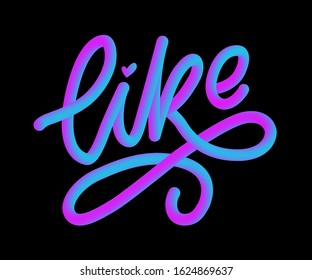 Trendy 3d like letter, great design for any purposes. Hand drawn like letter for decorative design. Love lettering sign. Hand drawn illustration slogan