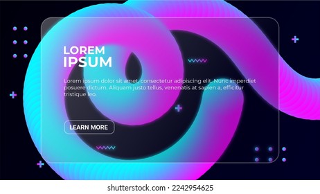 trendy 3d liquid abstract background with glass morphism effect