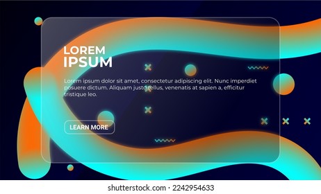 trendy 3d liquid abstract background with glass morphism effect
