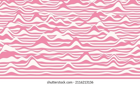 Trendy 3D lollipop stripes distorted backdrop. Candy ripple backdrop with optical illusion effect