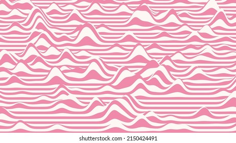 Trendy 3D lollipop stripes distorted backdrop. Candy ripple backdrop with optical illusion effect