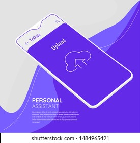 Trendy 3d responsive mobile UI templates of AR office cloud storage mobile app template