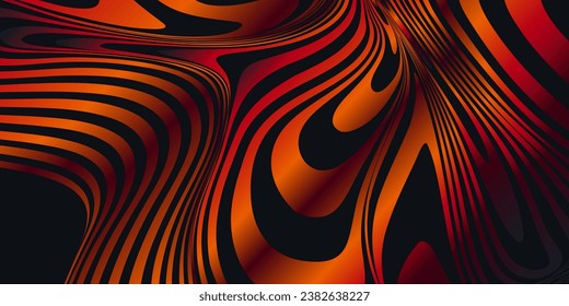 Trendy 3d Set Hot Night Dance Party. Abstract Background Strips Graphic Elements for Dance Party, Disco, Club Invitation, Festival Poster, Flyer. Modern Music Festival Vector Illustration.
