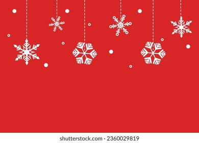 Trendy 3D Snowflake for Advertising, Poster, Banner, Cover. Set Christmas Paper Snowflake in Red Colors. Vector illustration.