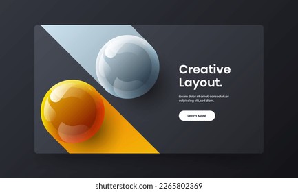Trendy 3D Sphären Deckkonzept. Helle Landing Page, Vektordesign-Illustration.