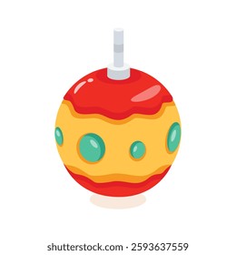 Trendy 3d style icon of apple candy, ready to premium download