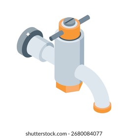 Trendy 3d style icon of closed shower cabin