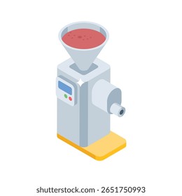 Trendy 3d style icon of espresso filter unit