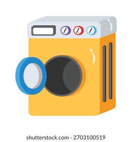 Icono de estilo 3d de moda de la lavadora de carga frontal