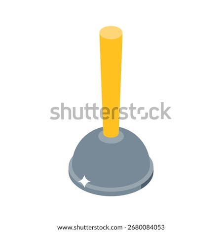 Trendy 3d style icon of plunger stick