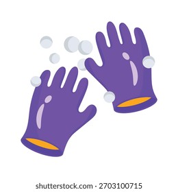Icono de estilo 3d de moda de guantes de goma de la mano