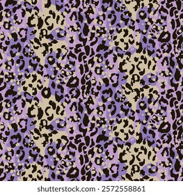 Trendy 4 color vector leopard seamless pattern suitable for printing on surface, womanswear top, bottom, all over print, animal skin, Leo, cheetah colorful skin, fashionable, modern abstract 