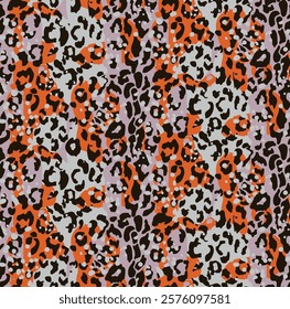 Trendy 4 color vector leopard seamless pattern suitable for printing on surface, womanswear top, bottom, all over print, animal skin, Leo, cheetah colorful skin, fashionable, modern abstract 