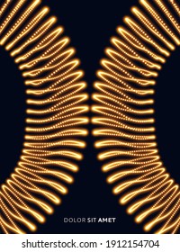 Diseño de cuadrícula 3d abstracto a la moda. Estructura de conexión. Estilo tecnológico con partícula. Ilustración vectorial.