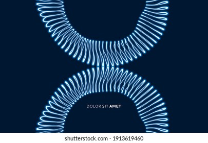 Trendy abstract 3d grid design. Connection structure. Technology style with particle. Vector illustration.