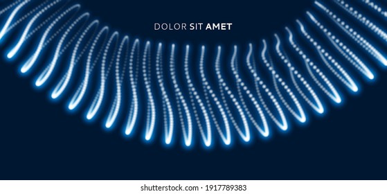 Trendy abstract 3d grid design. Connection structure. Technology style with particle. Vector illustration.