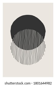 Trendy abstract aesthetic creative minimalist artistic hand drawn composition ideal for wall decoration, as postcard or brochure design, vector illustration