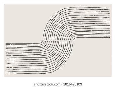 Trendy abstract aesthetic creative minimalist artistic hand drawn composition ideal for wall decoration, modern interior design, vector illustration