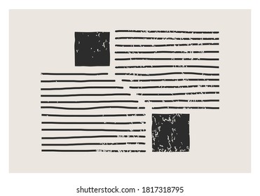 Trendy abstract aesthetic creative minimalist artistic hand drawn composition ideal for wall decoration, modern interior design, vector illustration