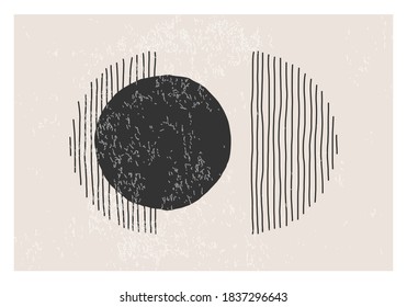 Trendy abstract aesthetic creative minimalist artistic hand drawn composition ideal for wall decoration, art gallery, interior design, vector illustration