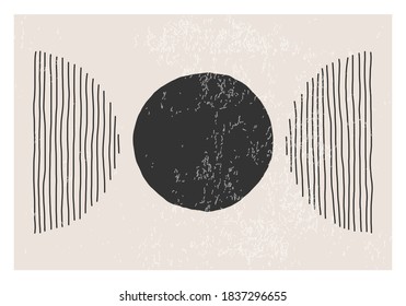 Trendy abstract aesthetic creative minimalist artistic hand drawn composition ideal for wall decoration, art gallery, interior design, vector illustration