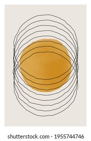 Trendy abstract aesthetic creative minimalist artistic hand drawn composition