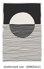 Trendy abstract aesthetic creative minimalist artistic hand drawn composition