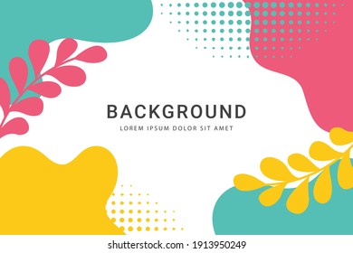 Trendy abstract art background template with floral and geometric elements Suitable for social media posts, mobile apps, banners design and web, internet ads. Vector fashion backgrounds Promotion