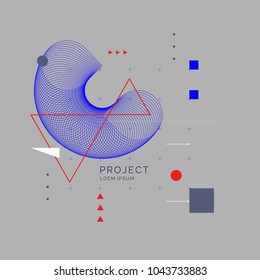 Trendy abstract art geometric background with flat, minimalistic Memphis style. Vector poster with elements for design Trendy abstract art geometric background with flat, minimalistic Memphis style. Vector poster with elements for design