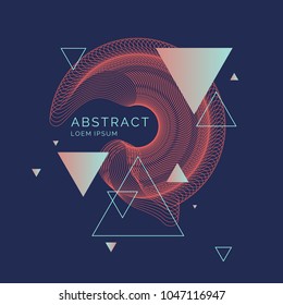 Trendy abstract art geometric background with flat, minimalistic style. Vector poster with elements for design