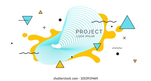 Trendy abstract art geometric background with flat, minimalistic style. Vector poster with elements for design
