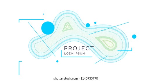 Trendy abstract art geometric background with flat, minimalistic style. Vector poster with elements for design