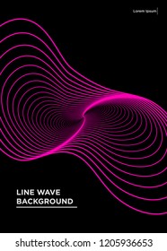 Trendy abstract art geometric background with flat, minimalistic style. Vector poster with elements for music wave
