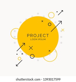 Trendy abstract art geometric background with flat, minimalistic style. Vector poster with elements for design