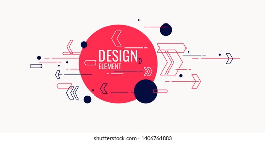 Trendy abstract art geometric background with flat, minimalistic style. Vector poster with elements for design