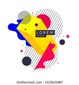 Trendy abstract art geometric background with flat, minimalistic style. Vector poster with elements for design