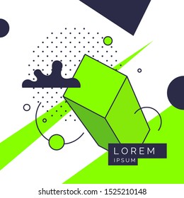 Trendy abstract art geometric background with flat, minimalistic style. Vector poster with elements for design.