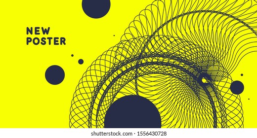 Trendy abstract art geometric background with flat, minimalistic style. Vector poster with elements for design